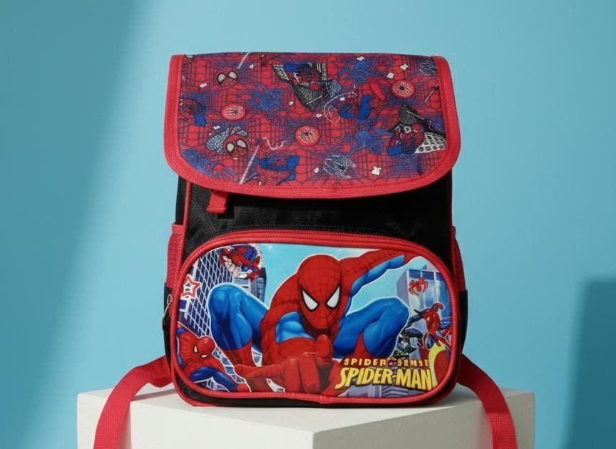 Spiderman Black-Red Baby Boy School Bag