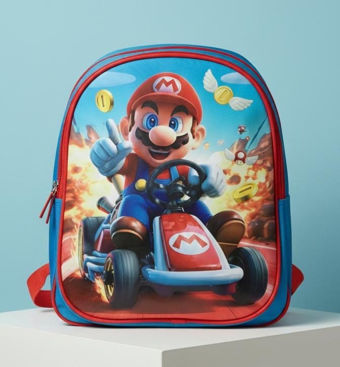 Mario Baby Boy PU 3D High Quality Play Nursery School Bag